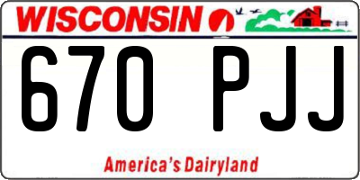 WI license plate 670PJJ