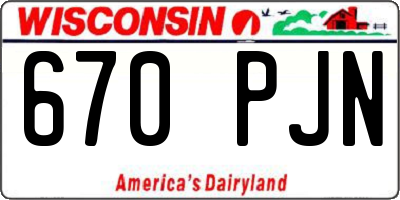 WI license plate 670PJN