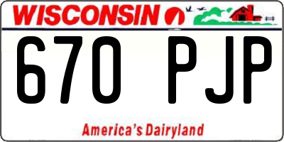 WI license plate 670PJP