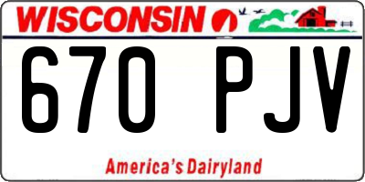 WI license plate 670PJV