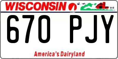 WI license plate 670PJY