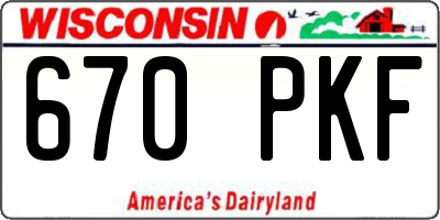 WI license plate 670PKF