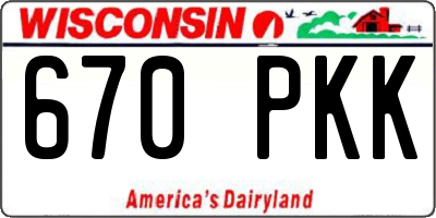 WI license plate 670PKK