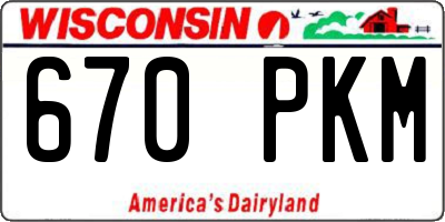 WI license plate 670PKM