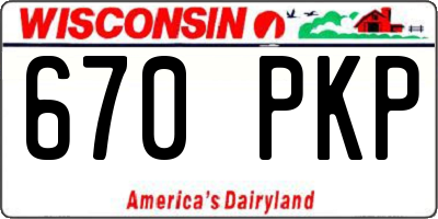 WI license plate 670PKP