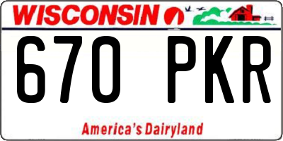WI license plate 670PKR
