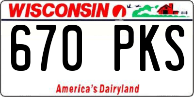 WI license plate 670PKS