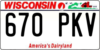 WI license plate 670PKV