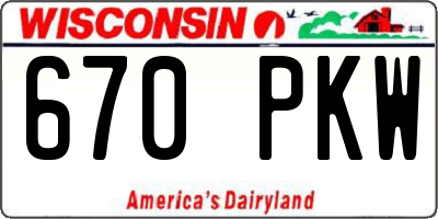 WI license plate 670PKW