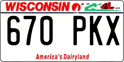 WI license plate 670PKX