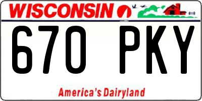 WI license plate 670PKY
