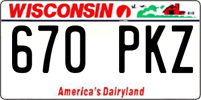WI license plate 670PKZ