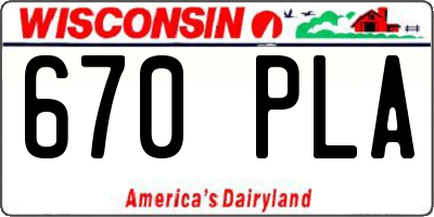 WI license plate 670PLA