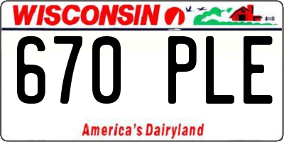 WI license plate 670PLE
