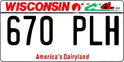 WI license plate 670PLH