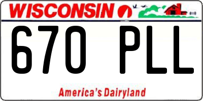 WI license plate 670PLL