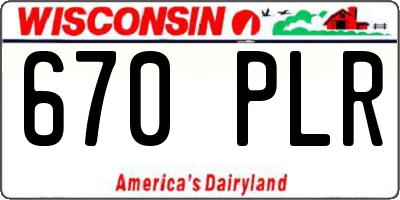 WI license plate 670PLR
