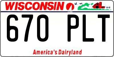 WI license plate 670PLT
