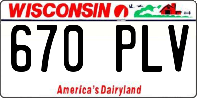 WI license plate 670PLV