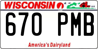 WI license plate 670PMB