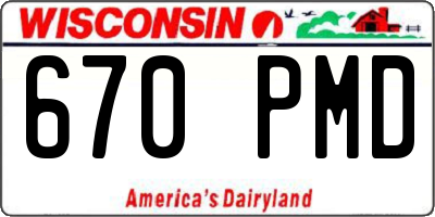 WI license plate 670PMD