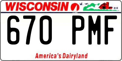 WI license plate 670PMF
