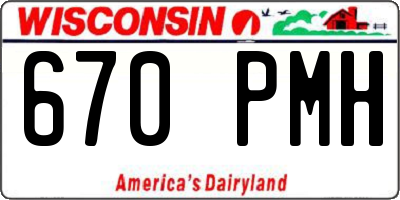 WI license plate 670PMH