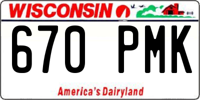 WI license plate 670PMK