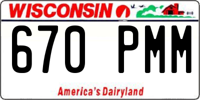 WI license plate 670PMM