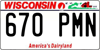 WI license plate 670PMN