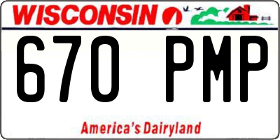 WI license plate 670PMP