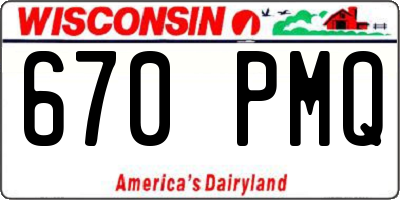 WI license plate 670PMQ