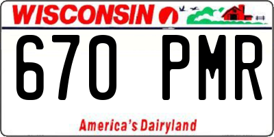 WI license plate 670PMR