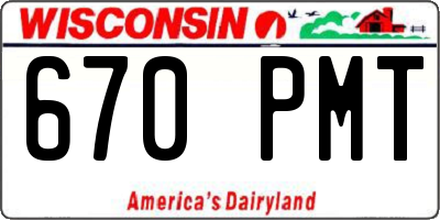 WI license plate 670PMT
