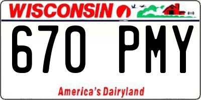 WI license plate 670PMY