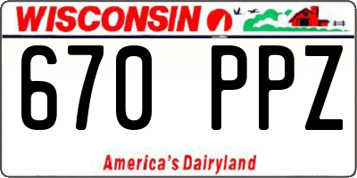 WI license plate 670PPZ