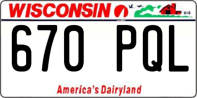 WI license plate 670PQL