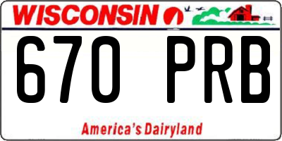 WI license plate 670PRB