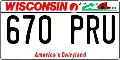 WI license plate 670PRU