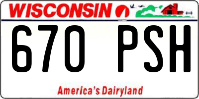 WI license plate 670PSH