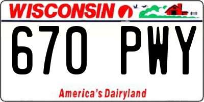 WI license plate 670PWY