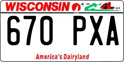 WI license plate 670PXA