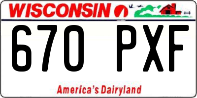 WI license plate 670PXF