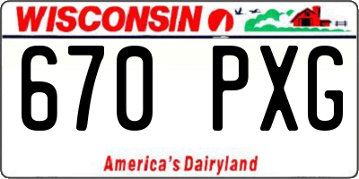 WI license plate 670PXG