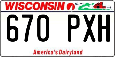 WI license plate 670PXH