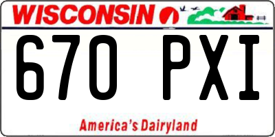 WI license plate 670PXI