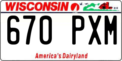 WI license plate 670PXM