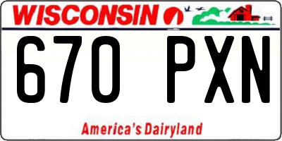 WI license plate 670PXN