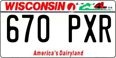 WI license plate 670PXR