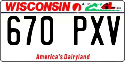 WI license plate 670PXV